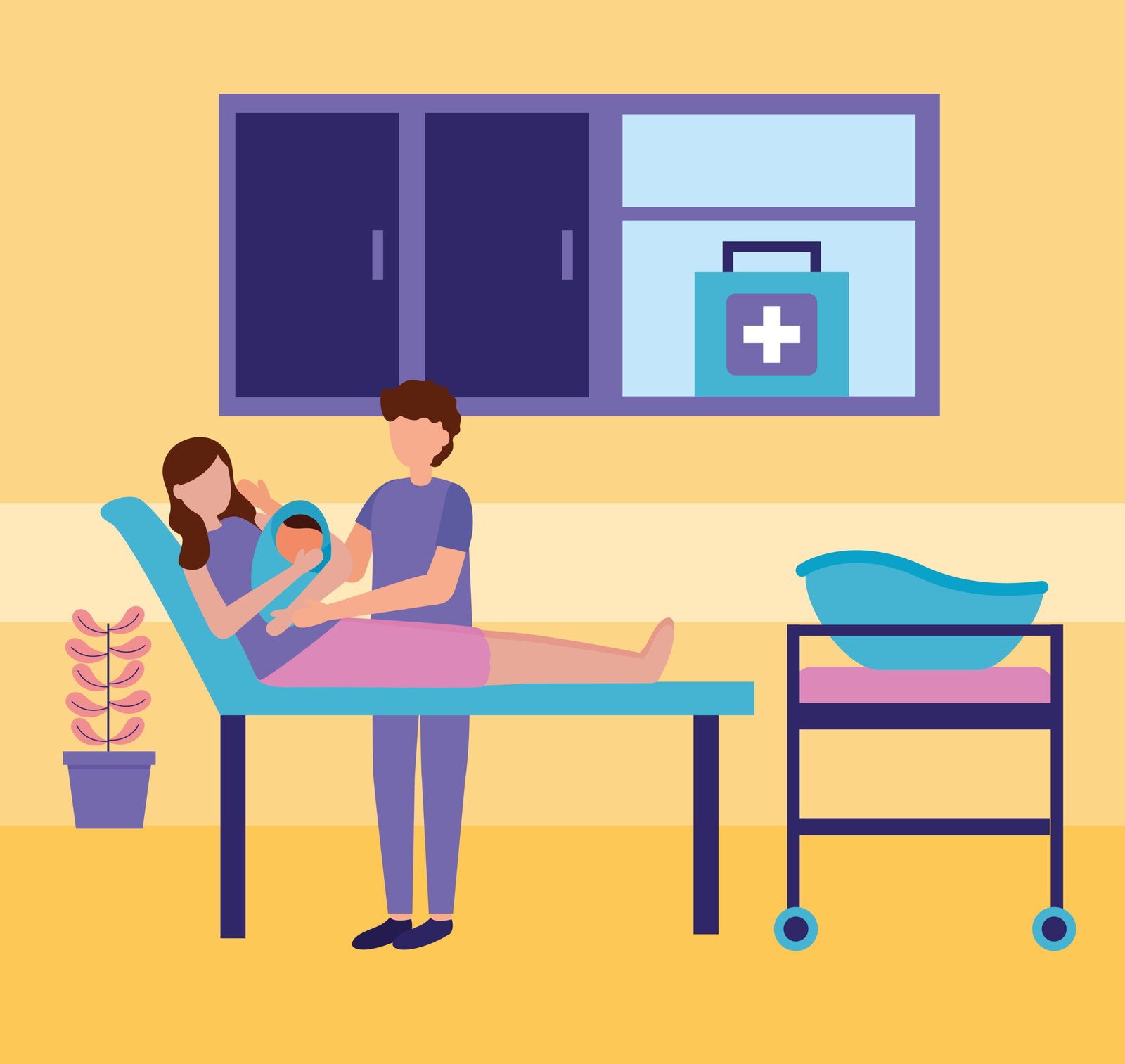 pregnancy and maternity scene flat