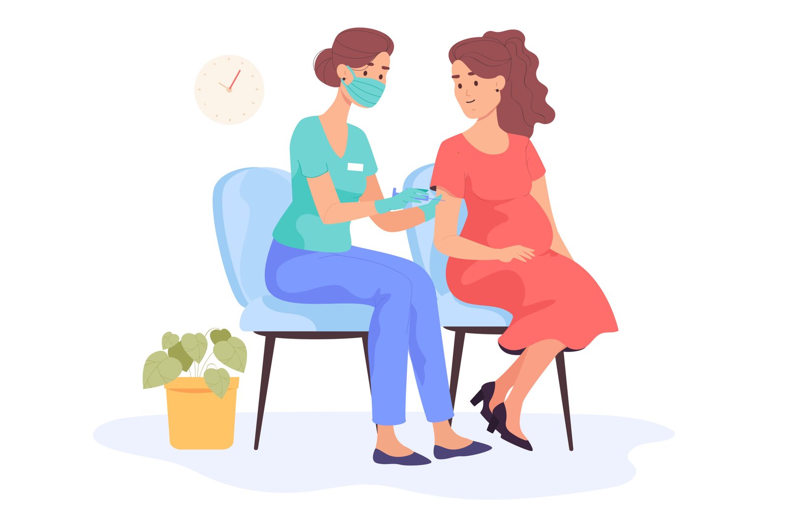 pregnant woman getting corona vaccine booster